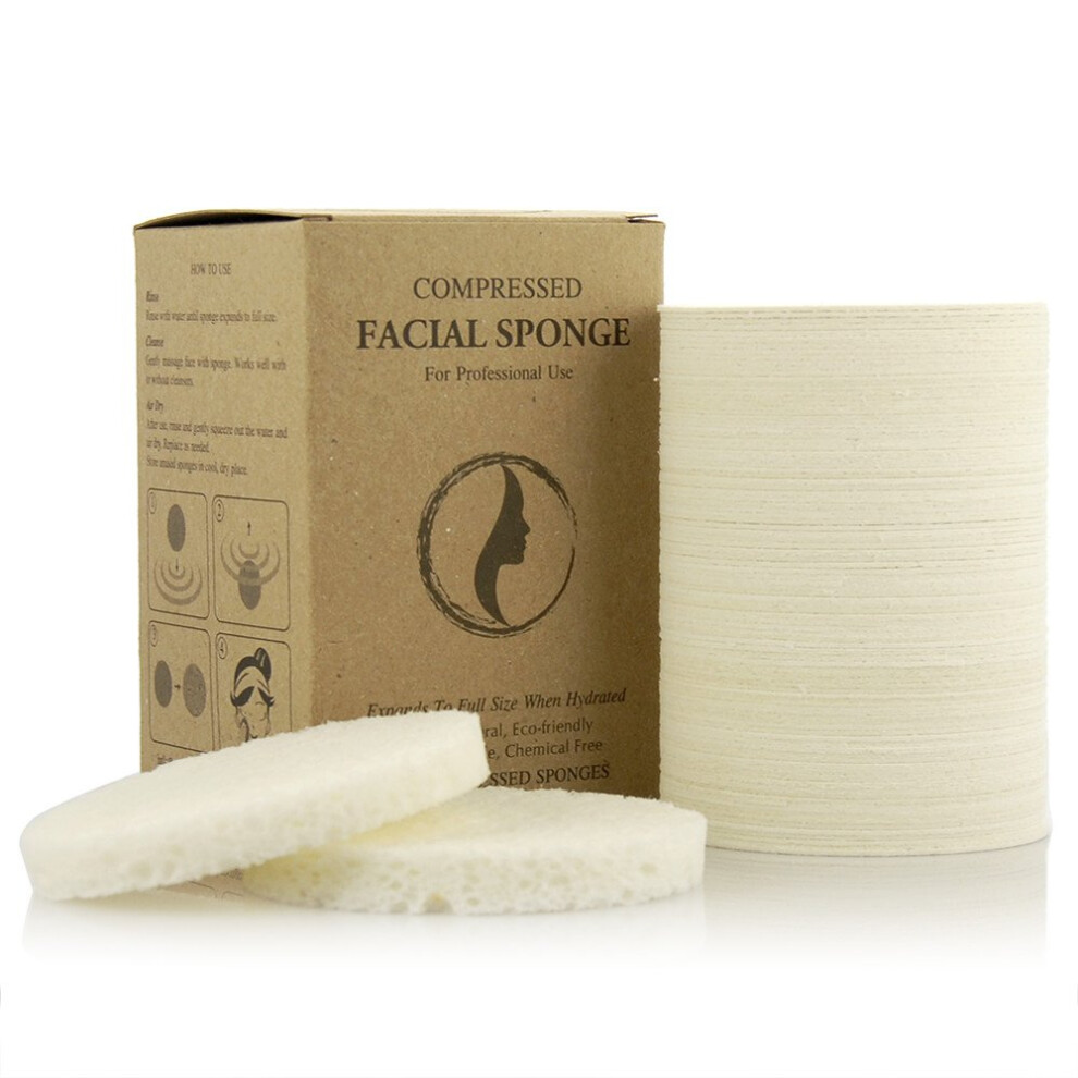 Appearus Facial Sponges - Compressed Natural Cellulose Face Sponge | Made In Usa | Professional Spa Sponges For Face Cleansing Massage Pore Exf
