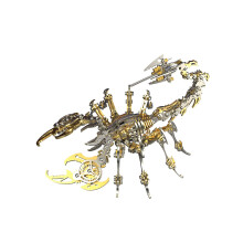 3D-Metallmodellbaustze, mechanischer Skorpion-Knig, Gold, 3D-Metallpuzzle, Stahl, Warcraft-Sammlung, DIY-Tier-Denksportaufgaben, einfache 3D-Rtsel