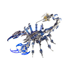 3D-Metallmodellbaustze, mechanischer Skorpion-Knig, blau, 3D-Metallpuzzle, Stahl, Warcraft-Kollektion, DIY-Tier-Denksportaufgaben, einfache 3D-Rts