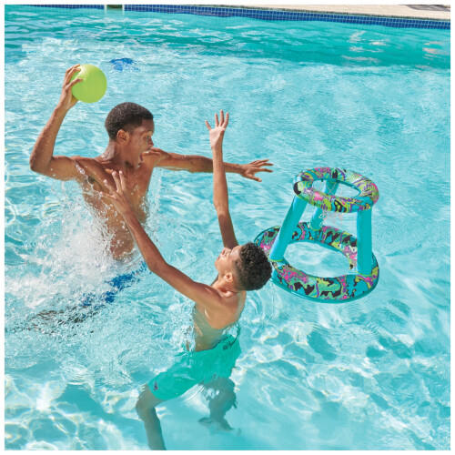SwimWays Hydro Spring Hoops Pool Toy Inflatable Pool Game Basketball Set 1