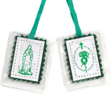 Cadeaux Religieux Scapulaire Laminé Vert Cœur Immaculé de Marie, 18 1/2 Pouces