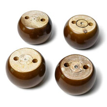 Metany Pack de 4 pattes de meubles en noyer