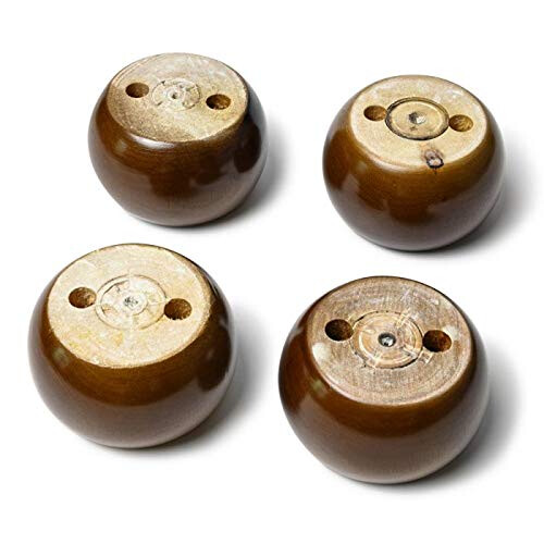 Metany Pack de 4 pattes de meubles en noyer