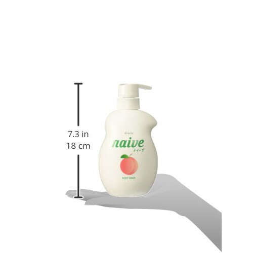 KRACIE Naive Savon Corps Pump, Pêche, 17,9 Onces 2