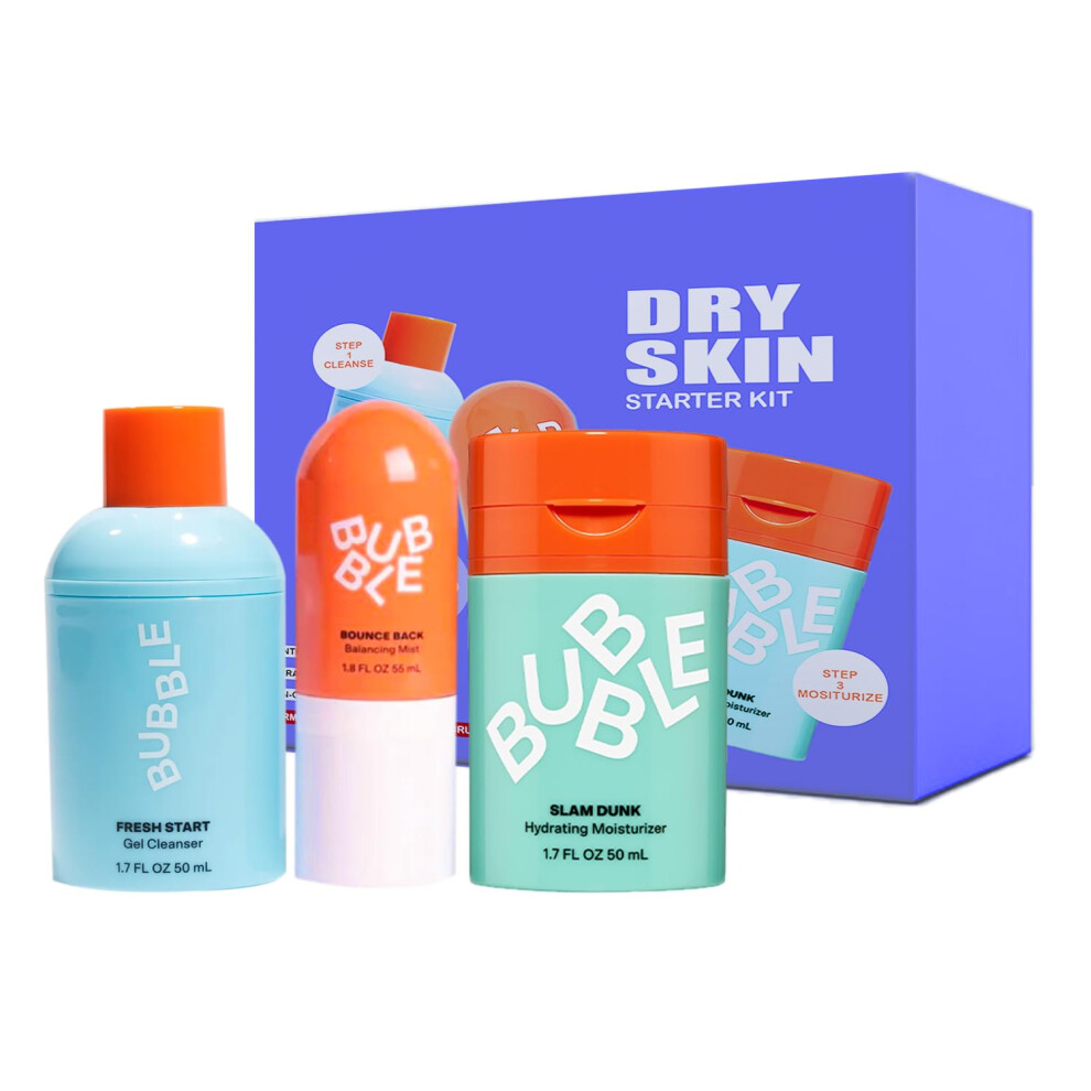Bubble Skincare 3-Step Hydrating Routine Bundle for Normal to Dry Skin Unisex Set of 3