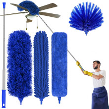 Microfiber Feather Duster 6PCS Washable Bendable Dusters with 100"""" Telescopic Pole Cobweb Cleaner for Ceiling Fans Lights Blinds Cars Furn