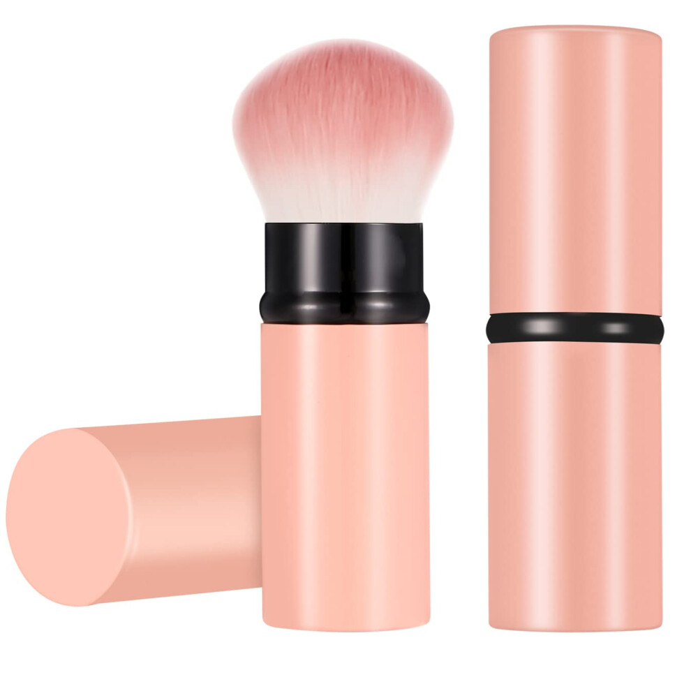 Falliny Retractable Makeup Brush, Travel Powder Brush Face Blush Brush, Portable Kabuki Makeup Brush With Cover For Blush, Sunscreen,Bronzer, Buffing,