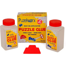 PuzzleWorx Puzzel Lijm, Gemakkelijke Applicator Pack van 2, Niet Giftige Duidelijke Lijm voor 1000/1500/2000 Stuk Puzzels