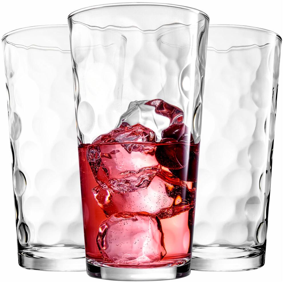 Home Essentials & Beyond Drinking Glasses Set of 4 Highball Glass Cups Bar Glasses Uses for Juice Water Cocktails Beverages and Iced Tea. Di