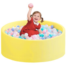 Zedachica Ball Pit for Toddlers 35.43''x11.81 Baby Ball Pits Soft Memory Foam Ball Pit Round Kids Play Ball Pool Ideal Gift for Girls and Boys (Yellow