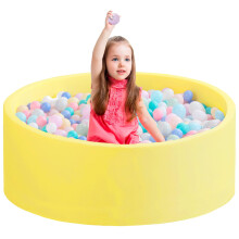 Zedachica Ballenbak voor peuters 47,24''x15,75'' Baby Ballenbak Ronde Schuim Ballenbak Lagre Kinder Ballenbad Ideaal Cadeau voor Kinderen (Geel G