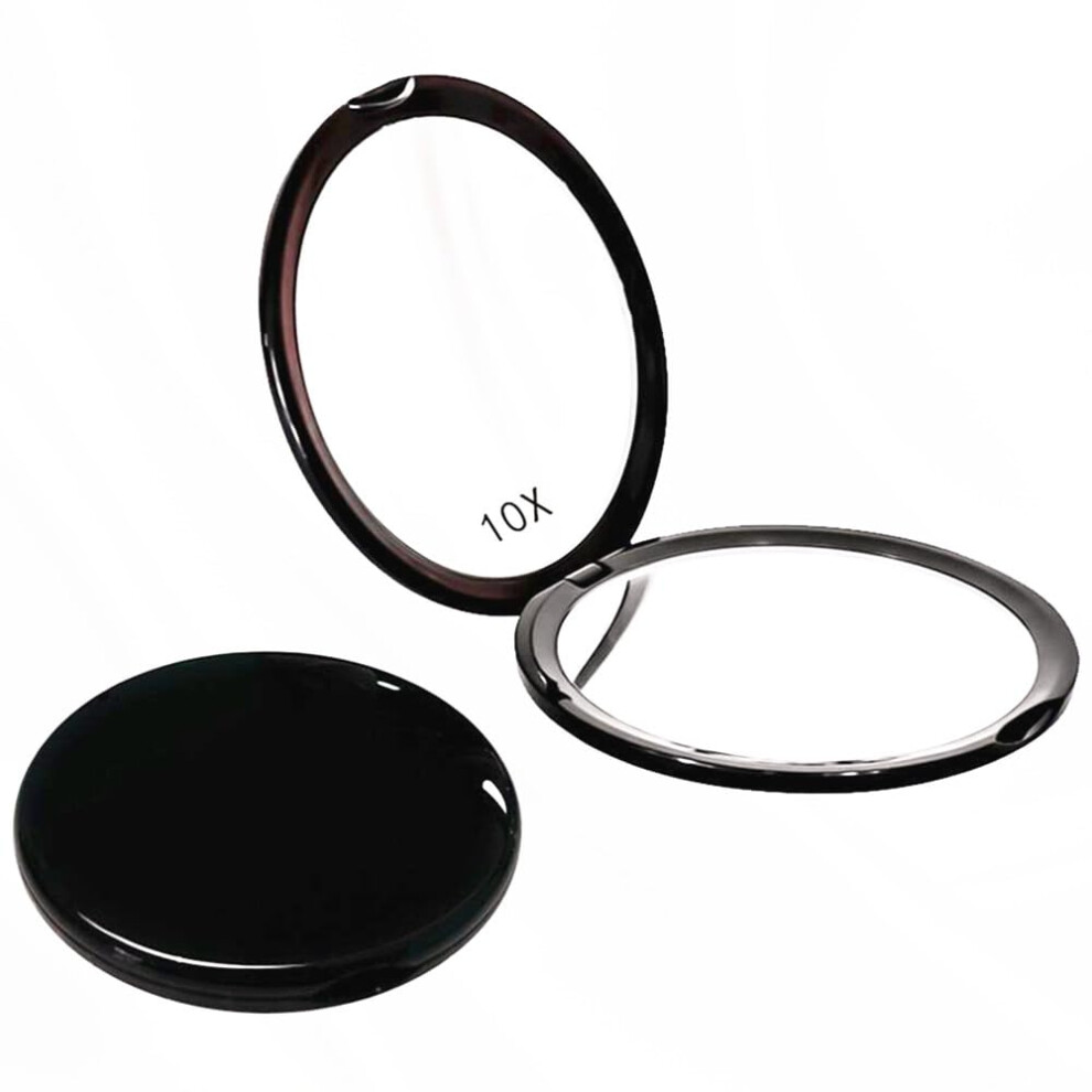 Mpowtech Compact Magnifying Mirror For Purse - 1X/10X Magnification Travel Makeup Mirror 4 Inch Pocket Mirror Double-Sided Cosmetic Mirror Portab