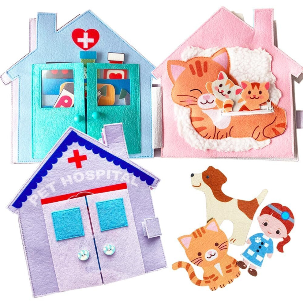 Elt Body Book Pour Les Garons Et Les Filles De 3 Ans, Meilleur Jouet De Voyage Et Cadeau Ducatif (Thme De L'hpital Pour Animaux De Compagnie)-image