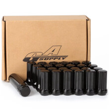 Gasupply 14x1.5 nuci de bagura neagra nchisa Acorn 7 nuci de tuner spline 2 inch 50mm nalt scaun conic 60 grad pentru ro?i de pia?a 24 pachet+