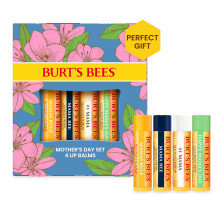 Burt's Bees Lip Balm Mothers Day Gifts for Mom - Balm Bouquet Set, Original Beeswax, Vanilla Bean, Cucumber Mint, Coconut & Pear Pack, Natural Origin