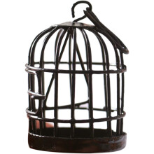 Black Miniature Doll House Birdcage Ornament Model Hem Desktop Decor Gift Miniature Doll House Möbler och tillbehör