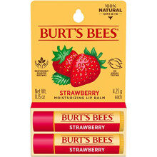 Baume à Lèvres Burt's Bees - Fraise, Hydratant Naturel, 2 Tubes, 0.15 oz