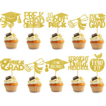 Gold Gradini?a de absolvire Cupcake Toppers Kinder Felicitari Cupcake Alege Gradini?a Decora?iuni de absolvire a Gradini?ei Decora?iuni Grad (pre