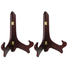 BANBERRY DESIGNS Mahogni tr staffeli - Foldebar skrmstativ i premium kvalitet 11"""" H St med 2 staffeli Ideel til meget store tallerkener Plade
