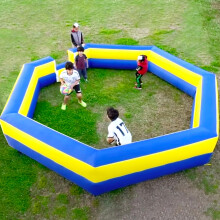 Ozis 15 pies Pit de bola gaga inflable con ventilador porttil de soplador incorporado Porth Gagaball Court para actividades de escuelas deportiv