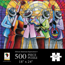 Afroamerikanische Ausdrcke  500-teiliges Puzzle  inspirierende schwarze Kunst in Premiumqualitt fr Entspannung und Reflexion  Jazzband