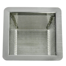 Filtro de cesta de drenagem de pia de piso de ao inoxidvel GSW 10 W x 10 L x 5 H - Perfeito para buffet de bar de restaurante (5 """" H SS)
