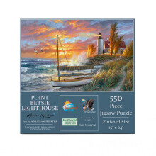 SUNSOUT INC  Point Betsie Lighthouse  550-teiliges Puzzle von Knstler: Abraham Hunter  fertige Gre 15 x 24 Zoll  MPN-Nr. 69796
