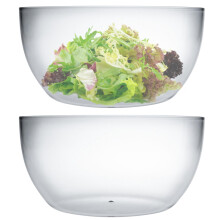 Qxbekmor Stora salladssklar och serveringssklar i akryl Perfekt fr servering av sallad Popcorn Chips Dips Kryddor Bredbestndigt set med 2 kla