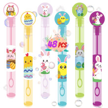 48pcs Jucarii de Pa?te mini baghete cu bule Assortment 6 stiluri pentru copii Co?uri de Pa?te pentru baie?i pentru fete Bubble Bubling Blowing Ca