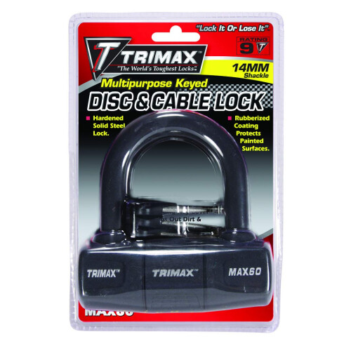 Trimax MAX60 Cbl & Mcycle Disk Lck-chr 2