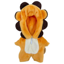 niannyyhouse 10cm roupas de boneca de pelcia dinossauro tubaro macaco solto bodysuit macio pelcia brinquedo vestir acessrios (marrom claro)