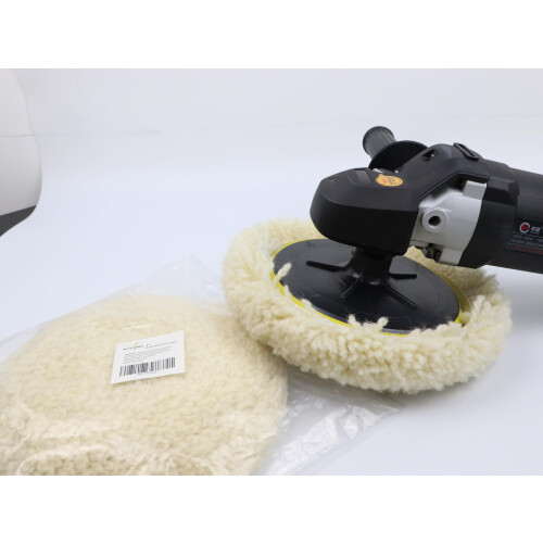 Kit de almofada de polimento de l de l 7 polegadas 7 polegadas 100% l de cordeiro natural gancho e lao roda de polimento de corte composto co 2