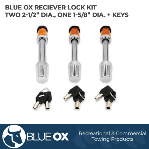 Blue Ox BX88101 two 1/2 locks and one 5/8 Lock Kit Orange 1