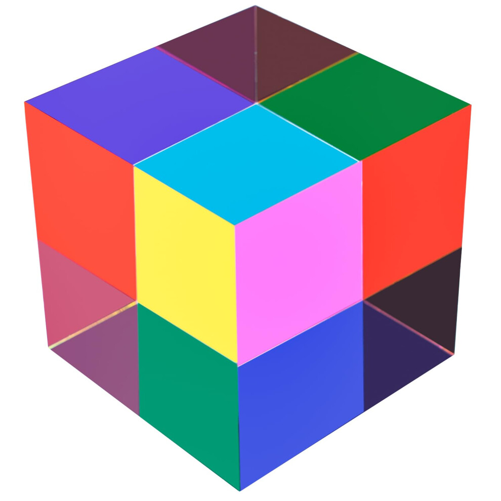 Cube 3,15 Pouces (80 Mm) Mlange De Couleurs Cube Colorful Acrylique Prism Pour La Maison Ou Le Bureau Dcoration De Bureau Science Apprentissage-image