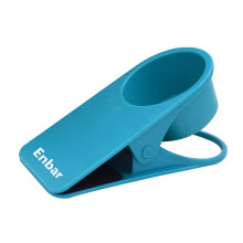 Drink Cup Holder Clip - Home Office Table Desk Side Huge Clip Water Drink Beverage Soda Coffee Mug Holder Cup Saucer Clip Design (Blue)