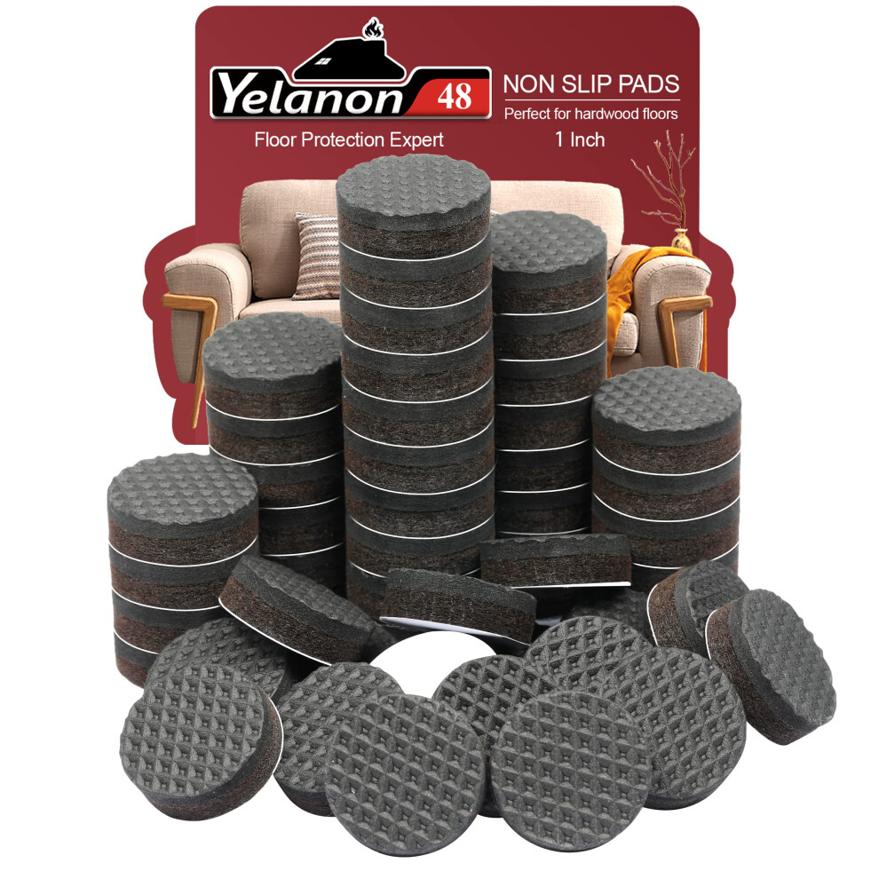 Non Slip Furniture Pads -48 Pcs 1"""" Furniture Grippers Non Skid For Furniture Legs Self Adhesive Rubber Feet Furniture Feet Anti Slide Furnitu 799513817815