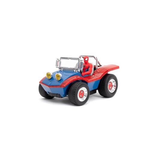 Jada Jada Spider-Man Buggy RC with Non-Removable Spider-Man Figure - 7", Turbo Button, Full-Function Remote Control, Ages 6+, Red/Blue 1