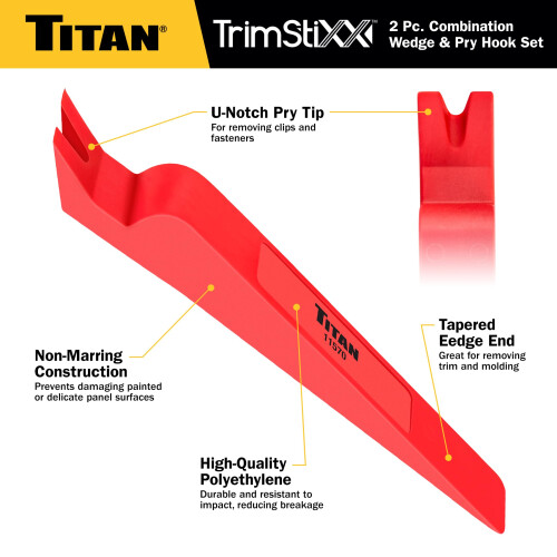 Titan 11568 2-Piece Combination Wedge and Pry Hook Set 1