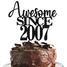 18 Impressionante desde 2007 Bolo Topper Felicidades aos 18 anos de aniversrio Escolha 18 Decorao de bolo fabulosa para feliz aniversrio de