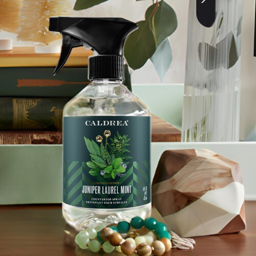 Caldrea Multi-Surface Countertop Spray Cleaner Made with Vegetable Protein Extract Juniper Laurel Mint Scent 16 oz 1