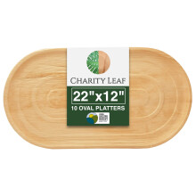 Charity Leaf 10-pack 22""x12"""" palmbladdienbladen | Milieuvriendelijke composteerbare borden voor bruiloften, vleeswarenborden en evenementen