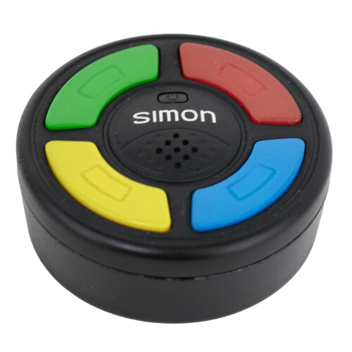 O menor Simon do mundo - rplica exata do jogo de memria eletrnico original - apenas 2 polegadas de dimetro com botes de janela de quatro cor
