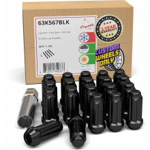 Hjultilbeh?r Dele 20 Stk 9/16"""" Gevindlastbil 2.00"""" Lange spline m?trikker Sort Krom 6 Spline Hex Passer 2005-11 Dodge Dakota 2003-09 Durango 20