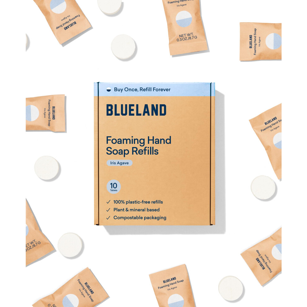 Blauland Blueland Foaming Hand Soap Refills - 10 Pack Tablets, Iris Agave Scent, Eco Friendly Hand Soap And Cleaning Products - Iris Agave - Makes 10 X 9 Fl Oz