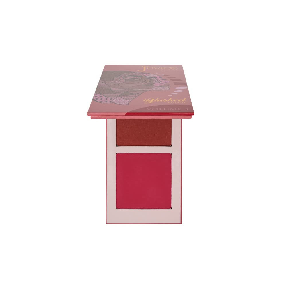 Juvia's Place Blushed Duo Blush Volume3 - Two Tone Pigmented Buildable Pressed Mineral Powder - Rosy Natural Cheeks Matte Fresh Finish For All Sk