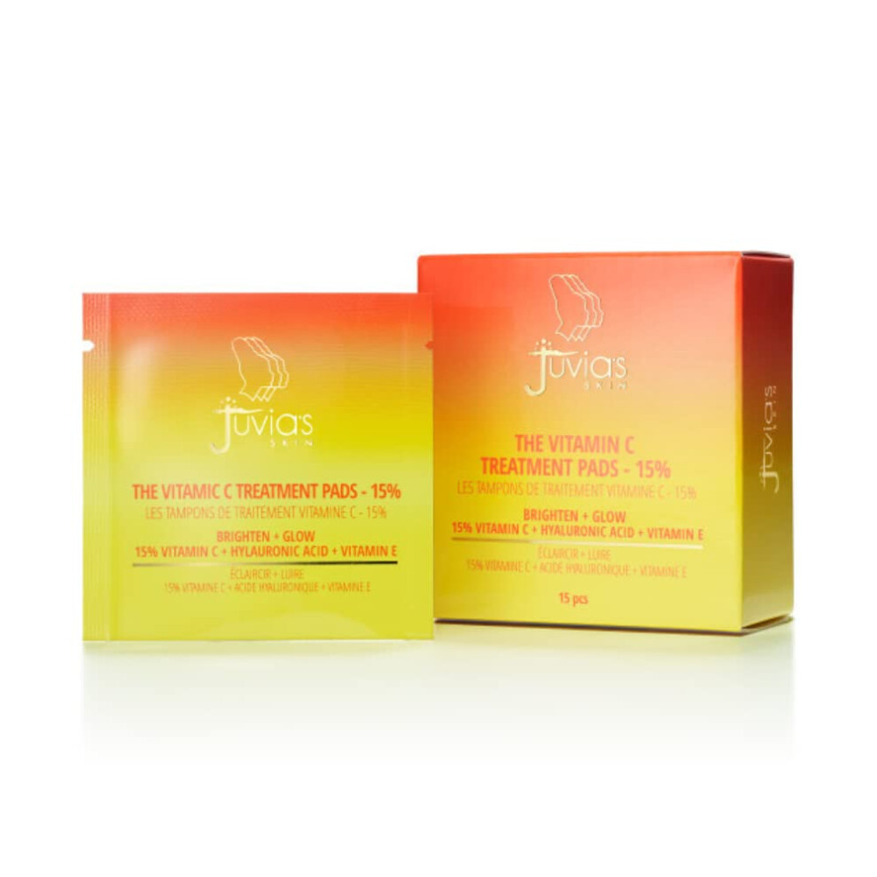 Juvia's Place The Vitamic C Treatment Wipes 15% - 15 Wipes Brighten Radiant Glow Hyaluronic Acid Vitamin E Antioxidant Protection Reduce Si