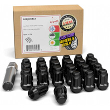 Accesorii pentru ro?i Piese 23 PC -uri M14x1.5 14x1.5 Fire camion scurt de 1,5 """" LUG LUG LUG LUG NUTURI NEGRU CHROME 6 Spline Hex Fits 2018+ Jee