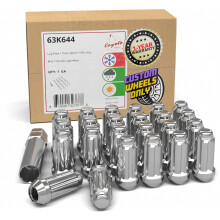Piese de accesorii pentru ro?i 24 buc M12x1.25 12x1.25 Camion cu filet 2.00 """" LUG LUG LUG LUG CHROME 6 spline Hex se potrive?te Nissan Titan (no