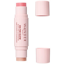 Wander Beauty On-the-Glow Rouge und Illuminator  Bltenblattrosa/Nude Glow  7-in-1 feuchtigkeitsspendendes Creme-Rouge und Highlighter-Stick  Stic