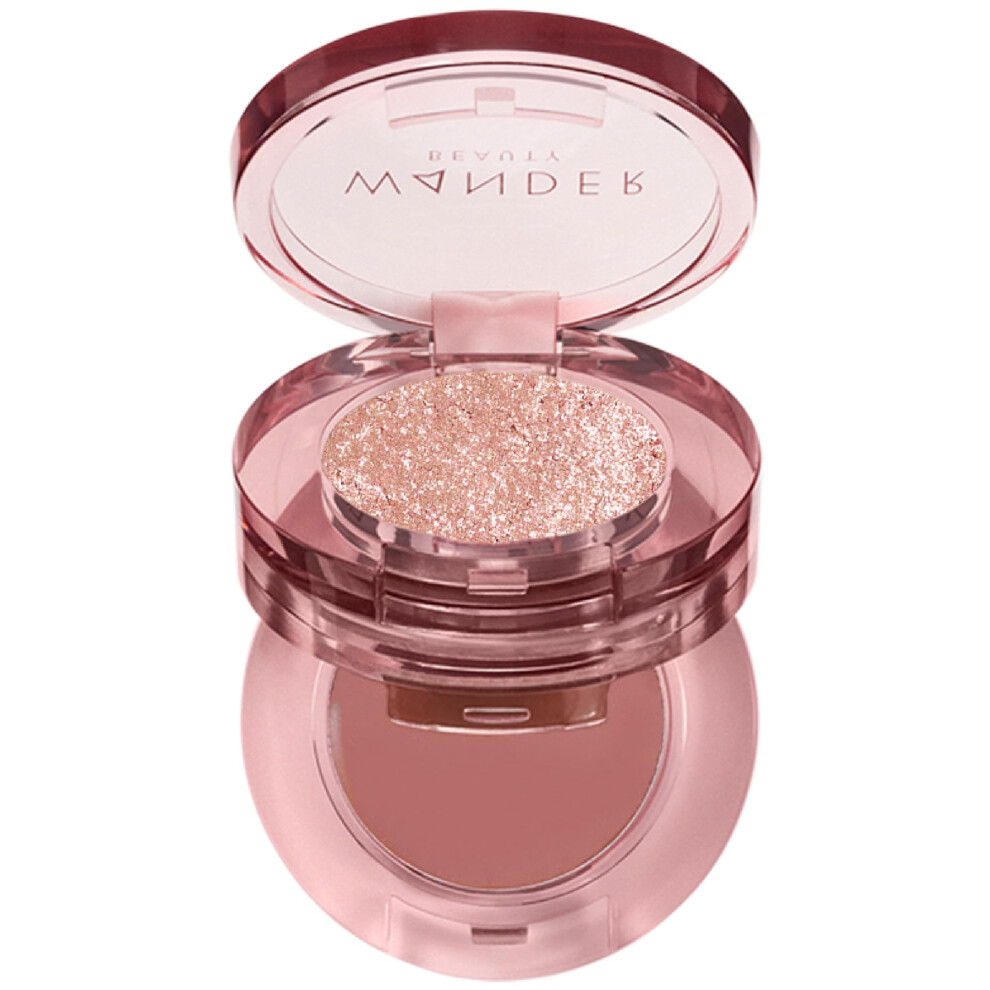 Wander Beauty Double Date Eye Shadow Duo - Eye Candy/Crush (Rose Gold Shimmer + Muted Mauve Cream) - High Pigment Eye Shadow Palette - Satin Shim-image-OPC-PHRFQWG-NEW